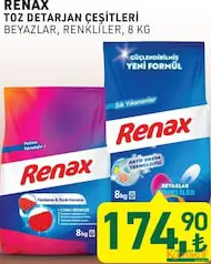RENAX TOZ DETERJAN ÇEŞİTLERİ 8 KG RENAX TOZ DETERJAN ÇEŞİTLERİ 8 KG